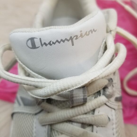 WHITE CHAMPION SNEAKERS. SIZE 10. LEATHER UPPERS. - Picture 9 of 10